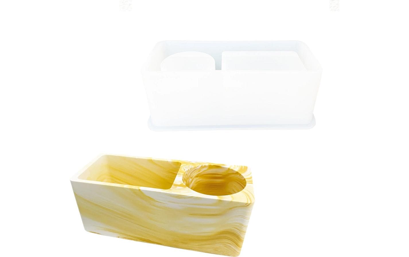Jesmonite Giessform Silikon Stiftehalter 19,1cm x 9cm x 7,1cm