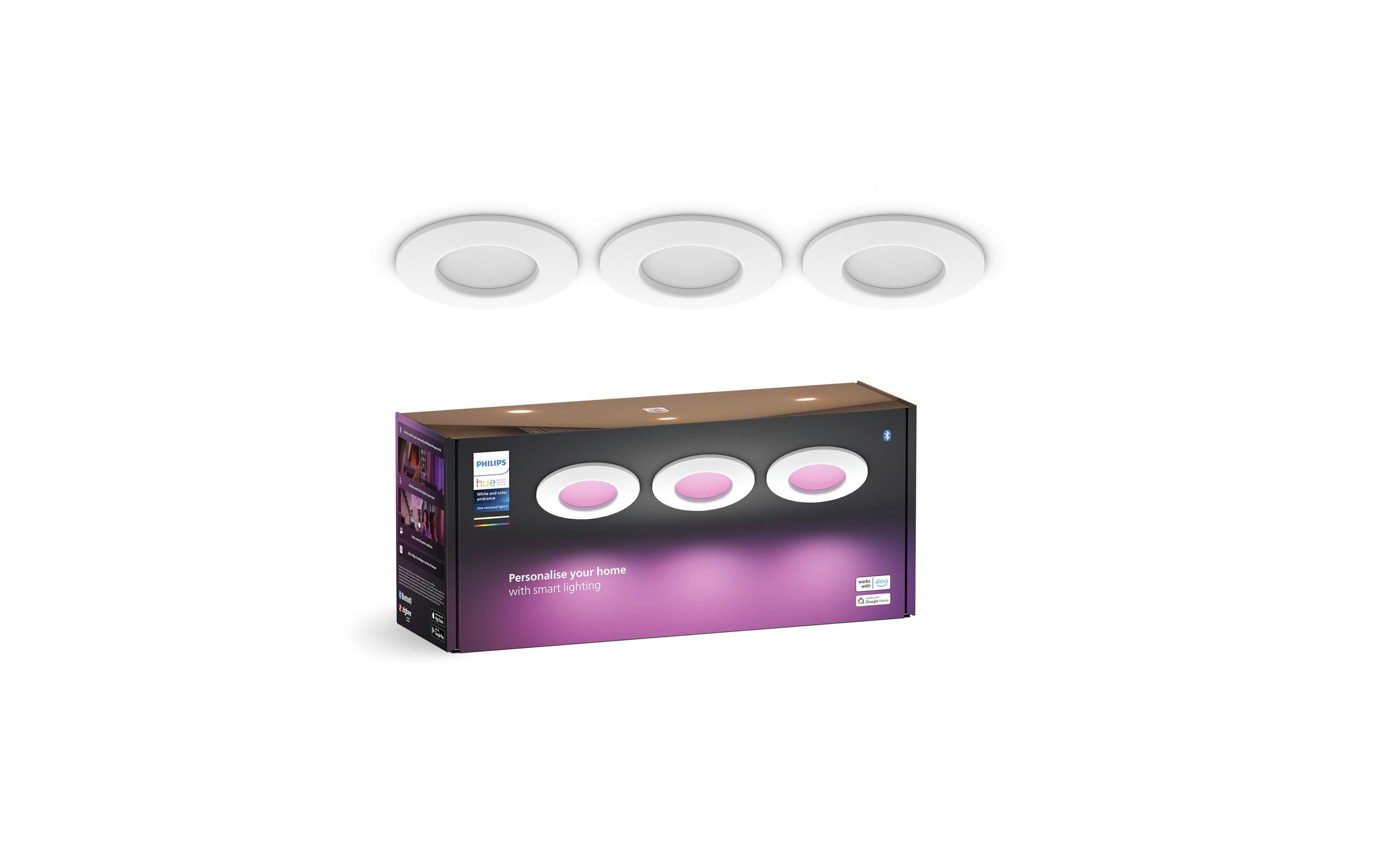 Philips Hue Slim Recessed Spot white 90mm 3er Pack