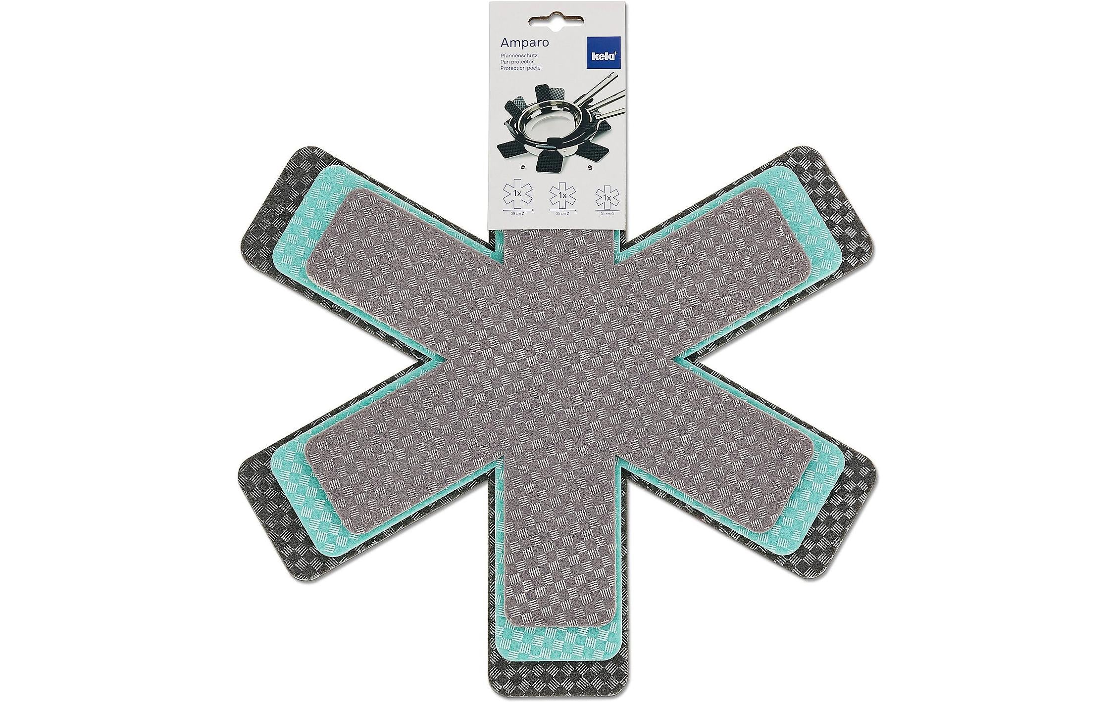Kela Pfannenschutz Amparo 3teilig Mint/Grau 3 teilig, Durchmesser 31,35,39cm
