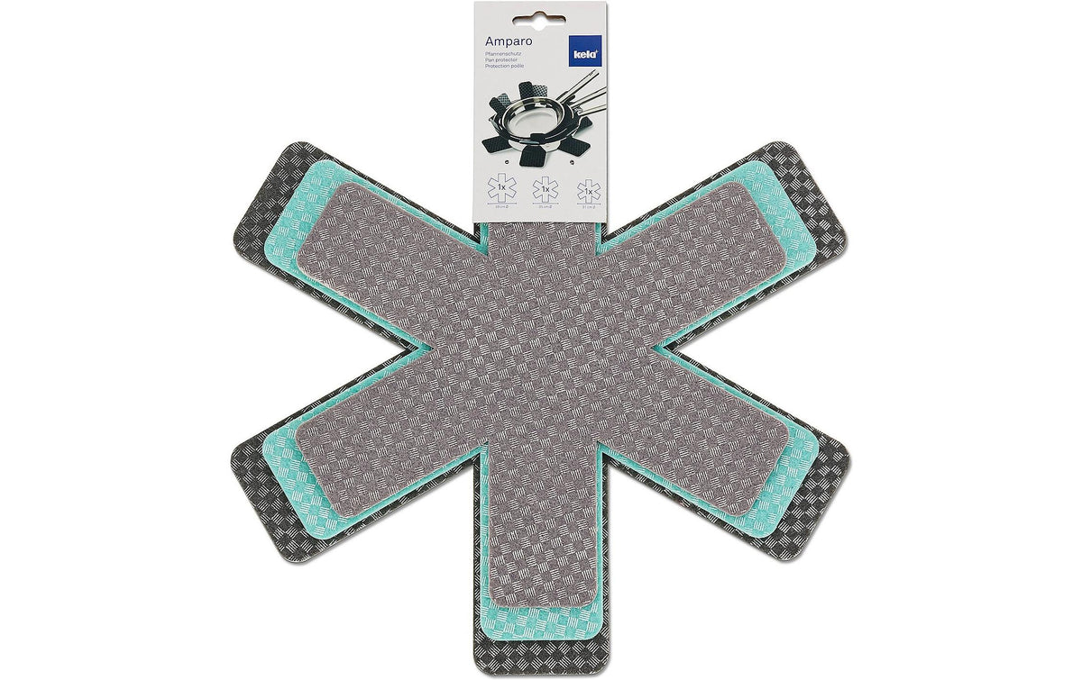 Kela Pfannenschutz Amparo 3teilig Mint/Grau 3 teilig, Durchmesser 31,35,39cm