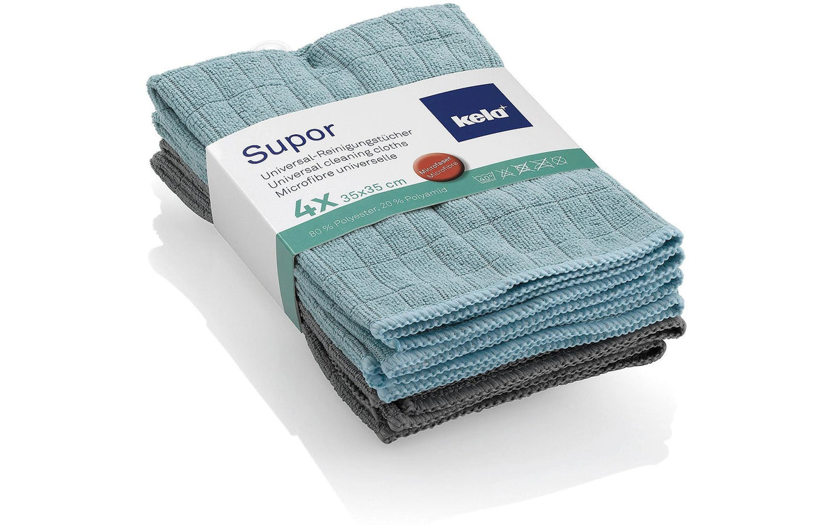 Kela Mikrofaser Reinigungstuch Supor Mint 4er Set, 35x35 cm