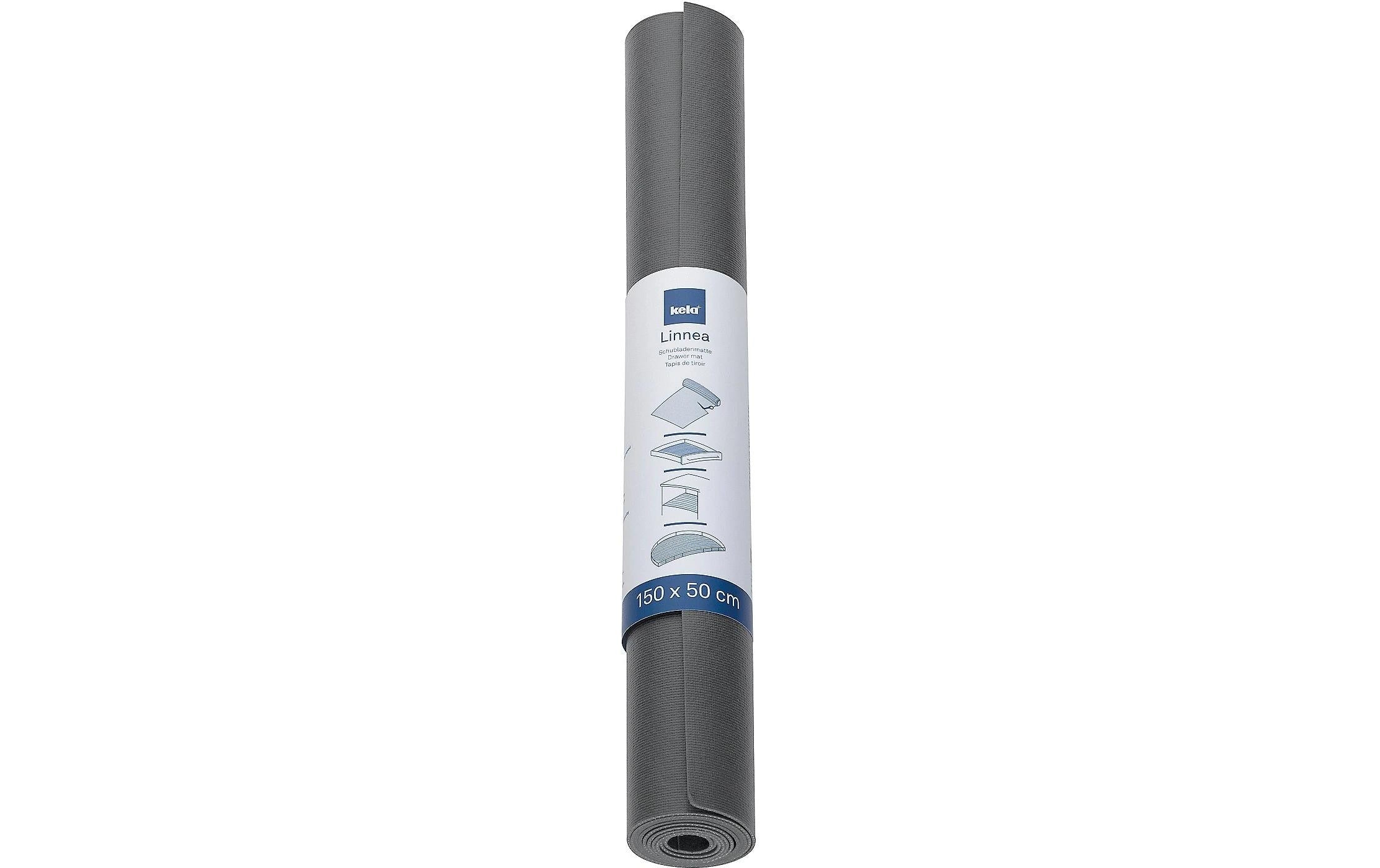 Kela Küchenschubladen Matte Linnea PVC, 150 x 50 cm, Grau