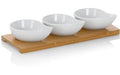 Kela Servierplatte mit Schälchen Philipa 4-teilig, Bambus/Porzellan, 26x10x4.5cm