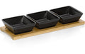 Kela Servierplatte mit Schälchen Philipa 4-teilig, Bambus/Porzellan, 33.5x12x5cm, Sw