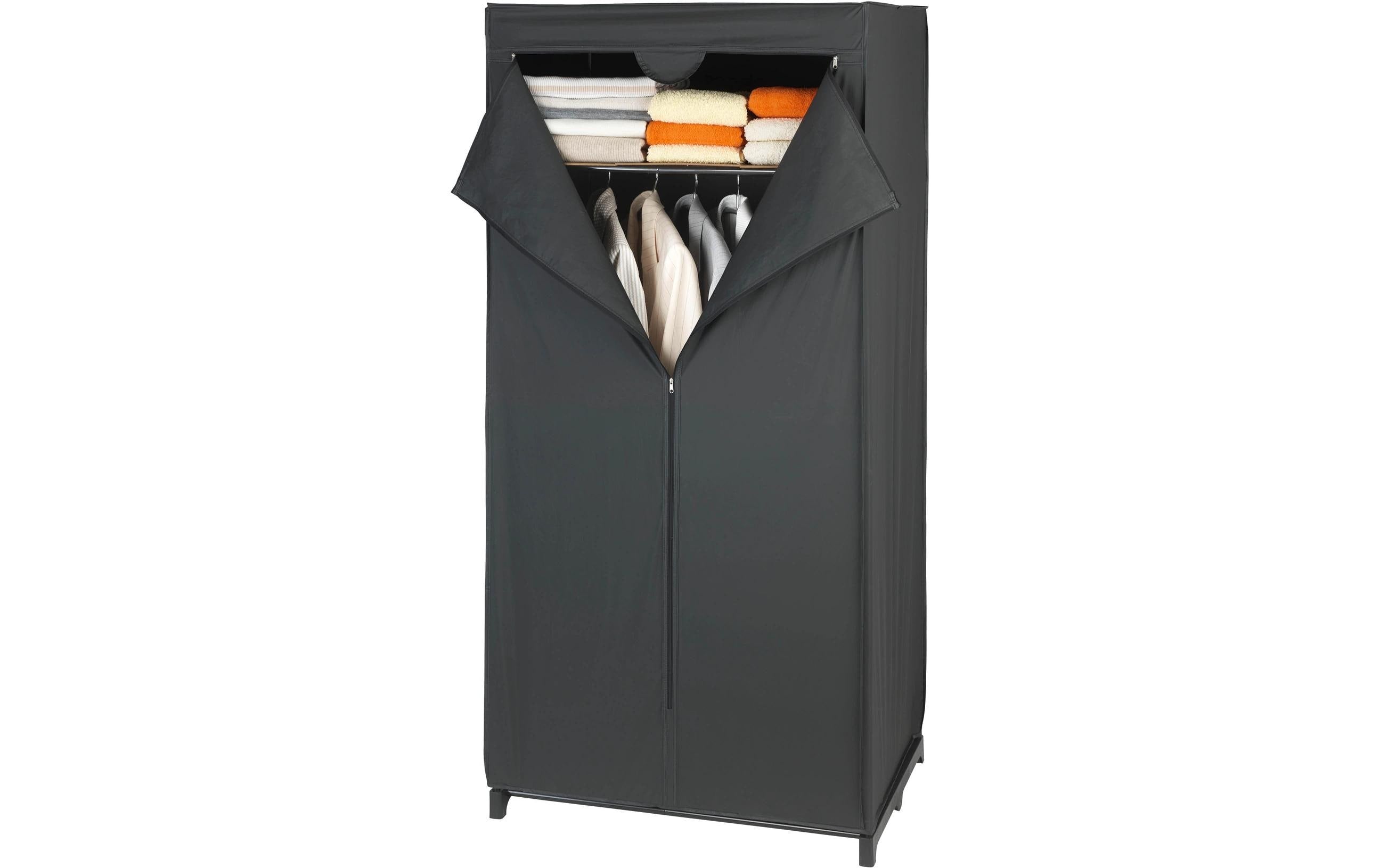 Wenko Kleiderschrank Deep Black mit Ablage (B x H x T): 75 x 160 x 50 cm
