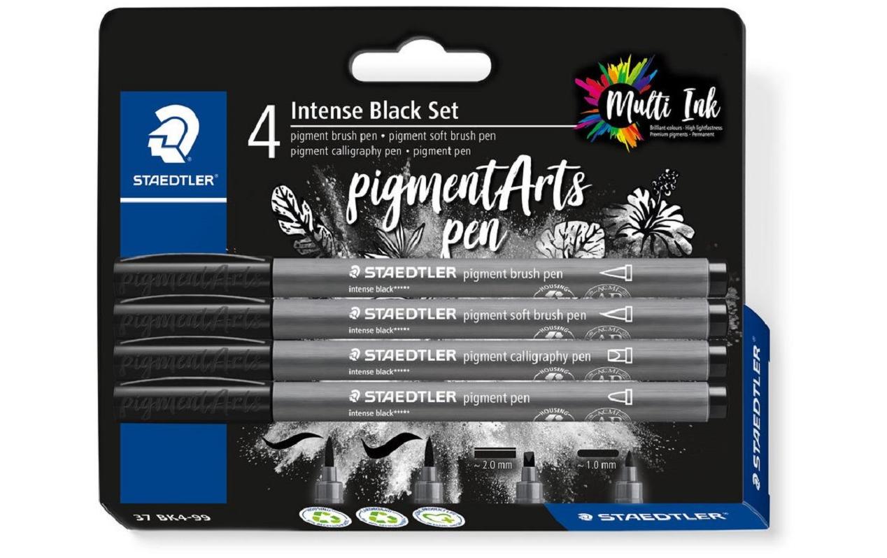 STAEDTLER Pigment Brush Pen 4er Schachtel Intense Black