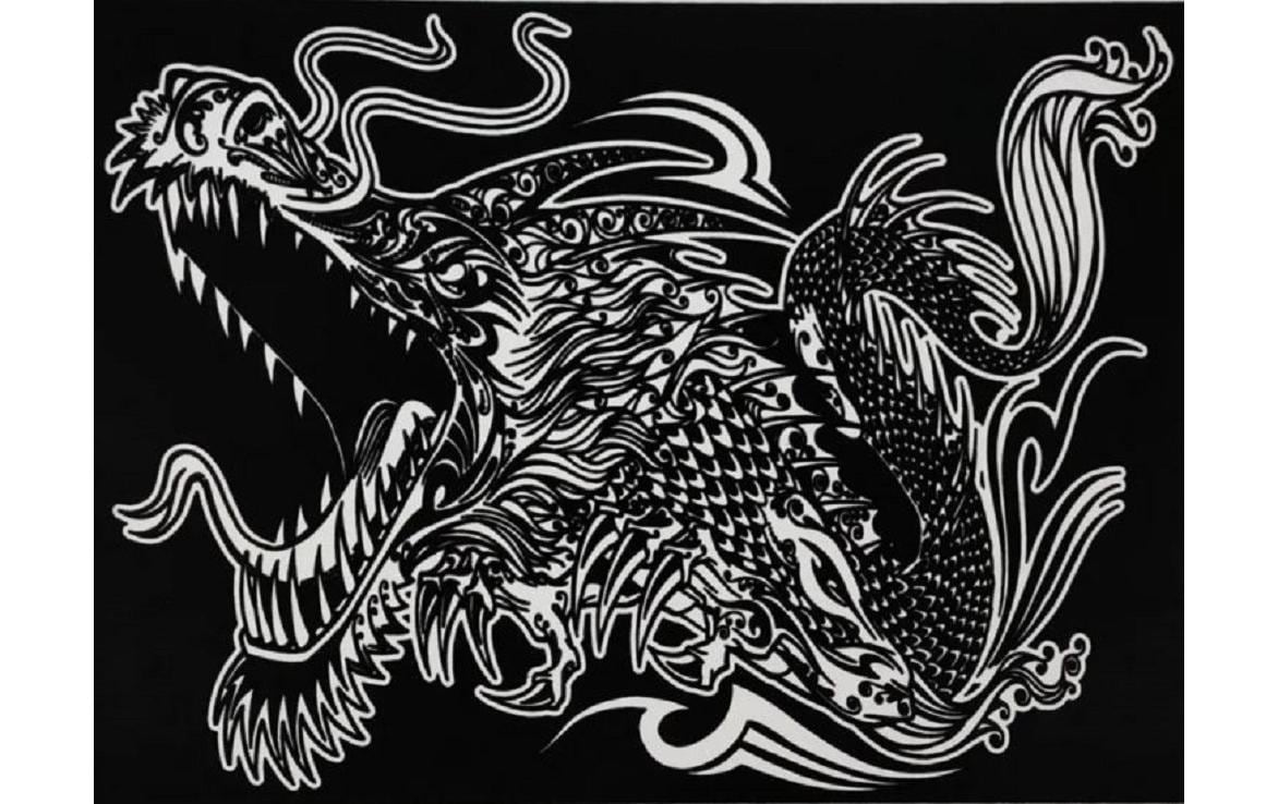 Tataruga Mappe B4, Drache Samtmappe zum Ausmalen