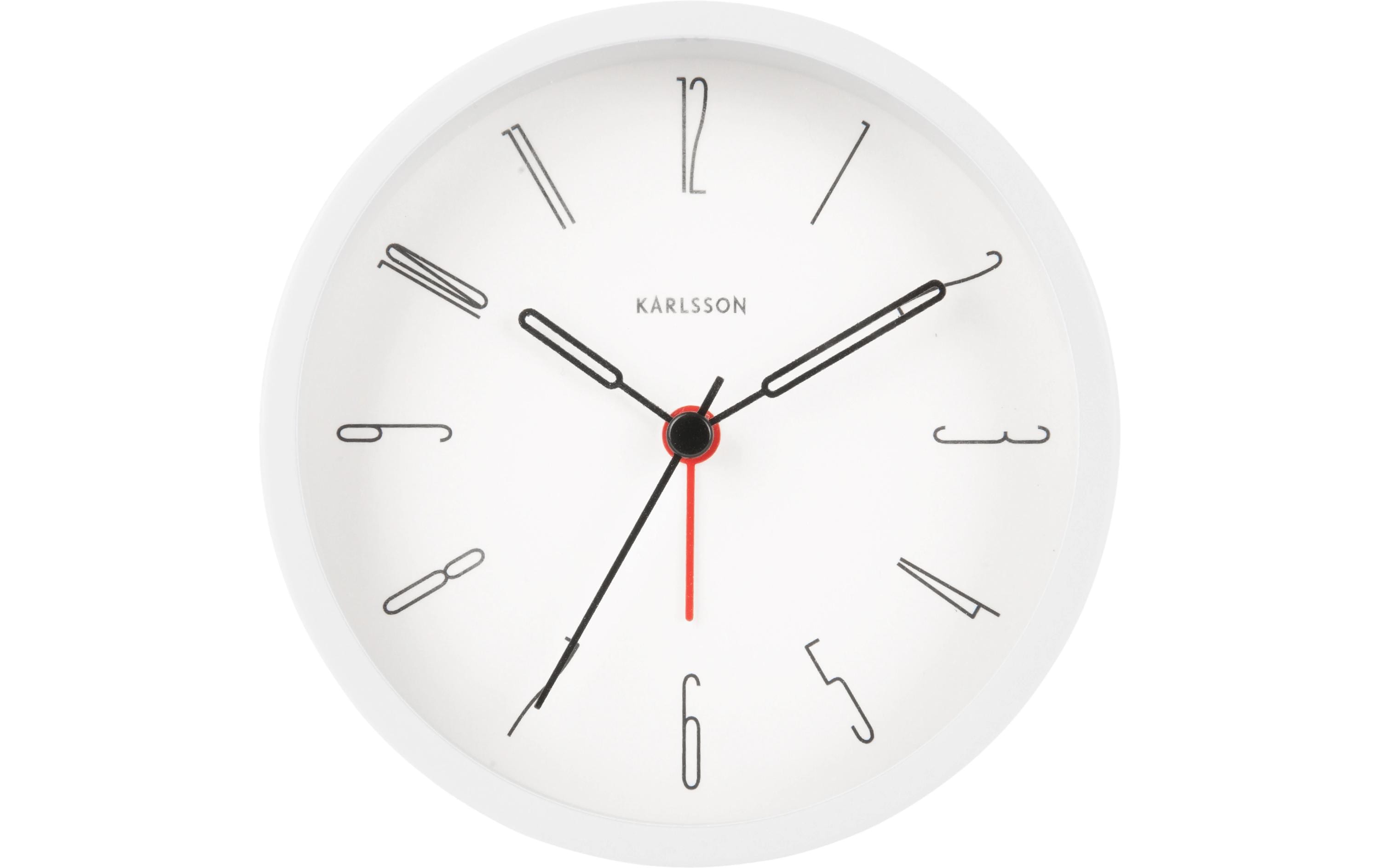 KARLSSON Wecker Belle Numbers 11x5cm, exkl. 1xAA, White