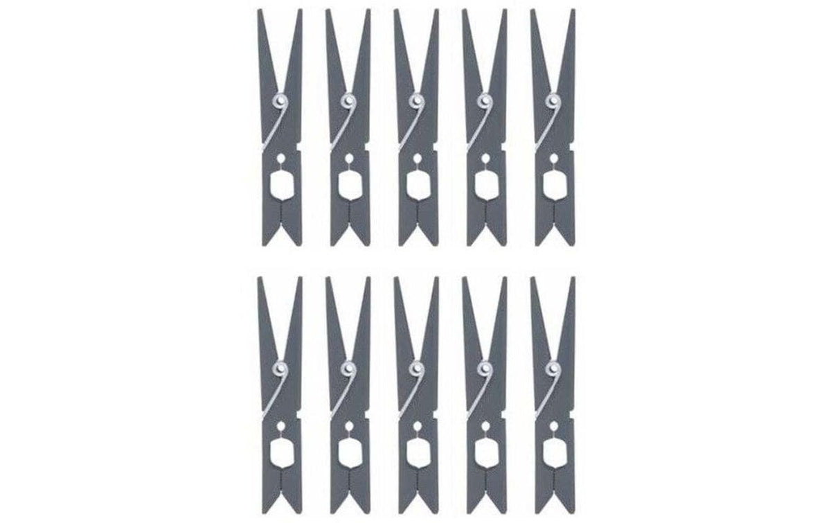 MSV Wäscheklammer 10 Stück, Grau 8.5 cm, Polypropylen