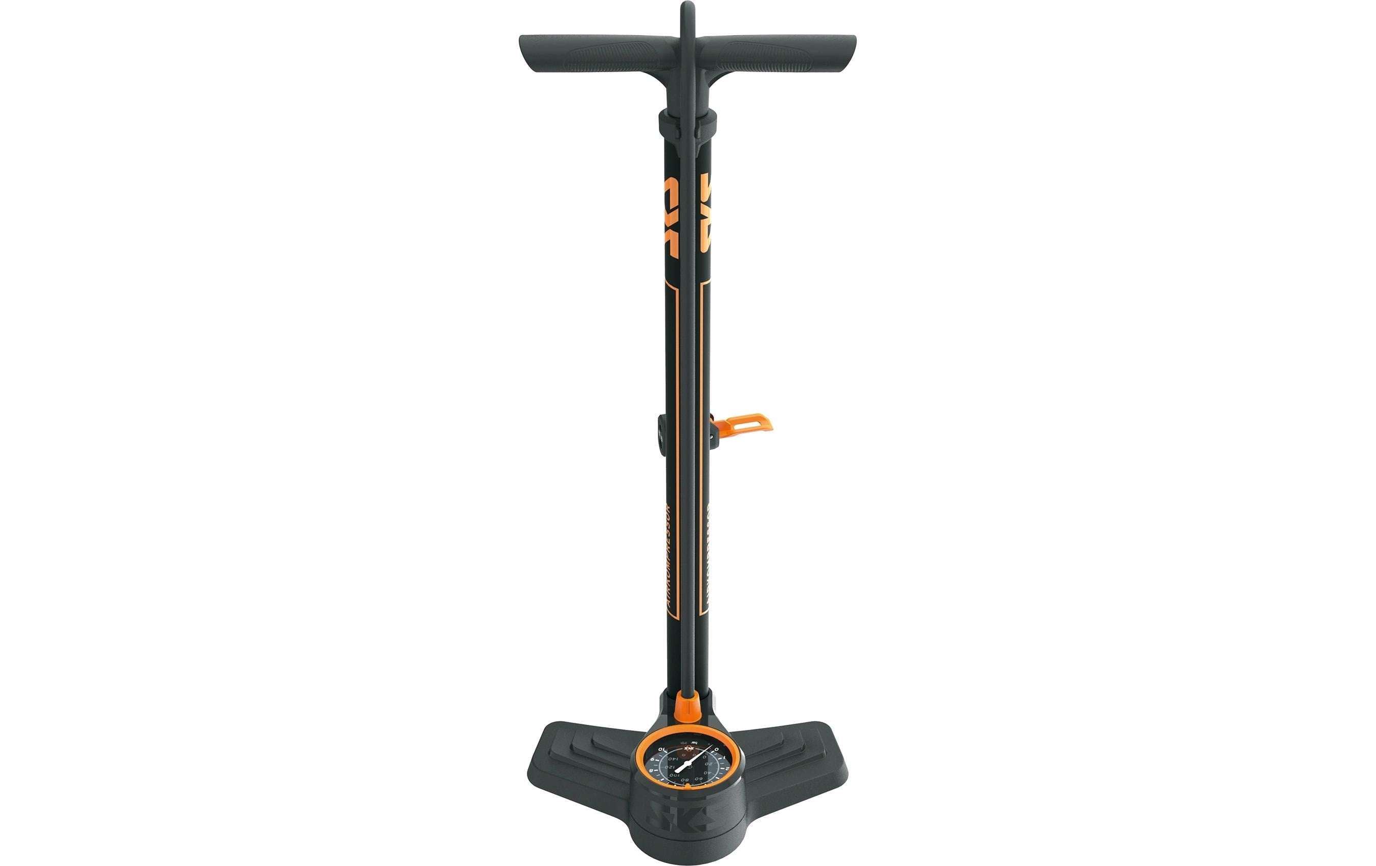 SKS Standpumpe Airkompressor 10.0 Stahl, Multi Valve schwarz/orange