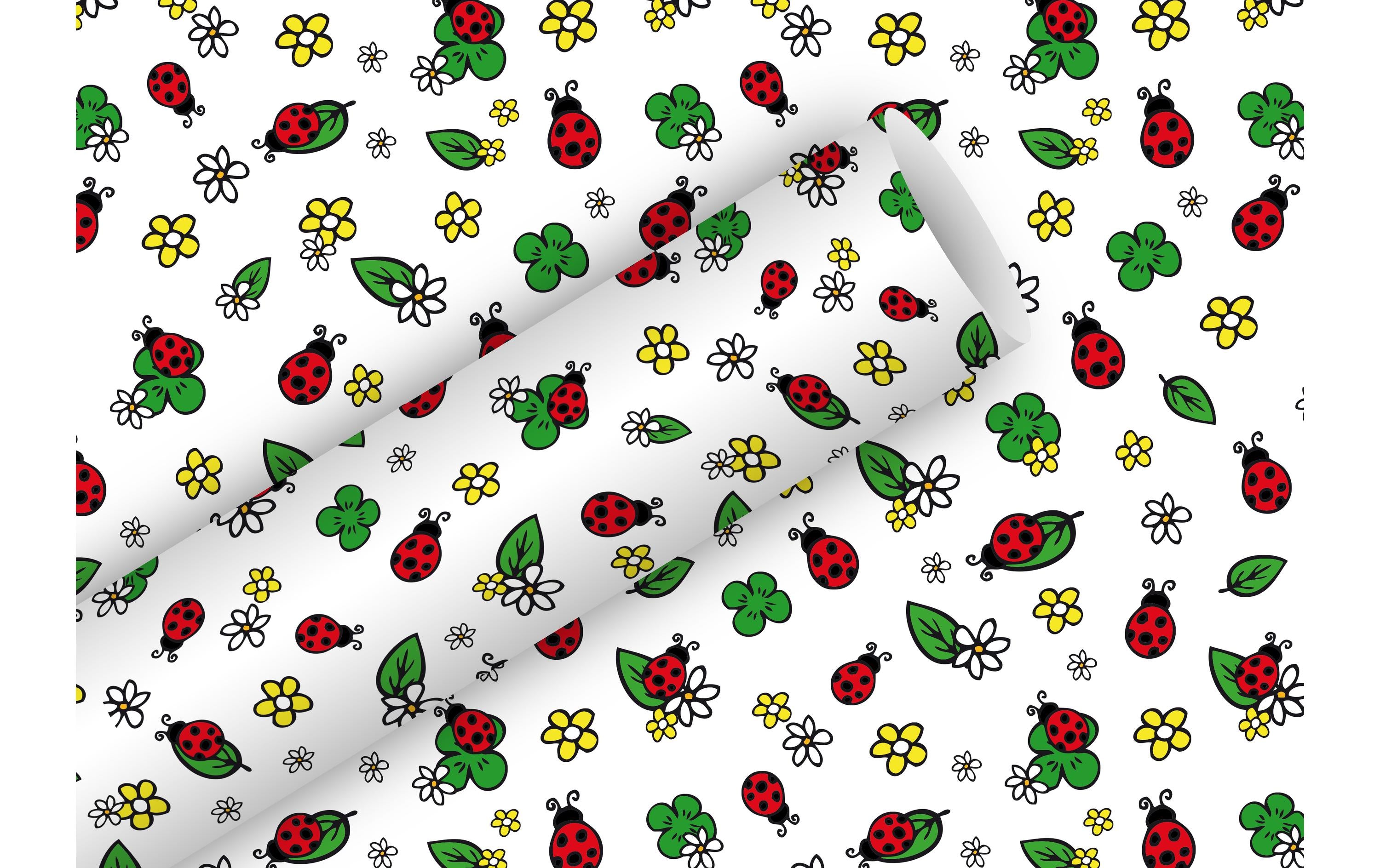 B+C Geschenkpapier 2  m x 70 cm So lucky weiß,  70 gm2