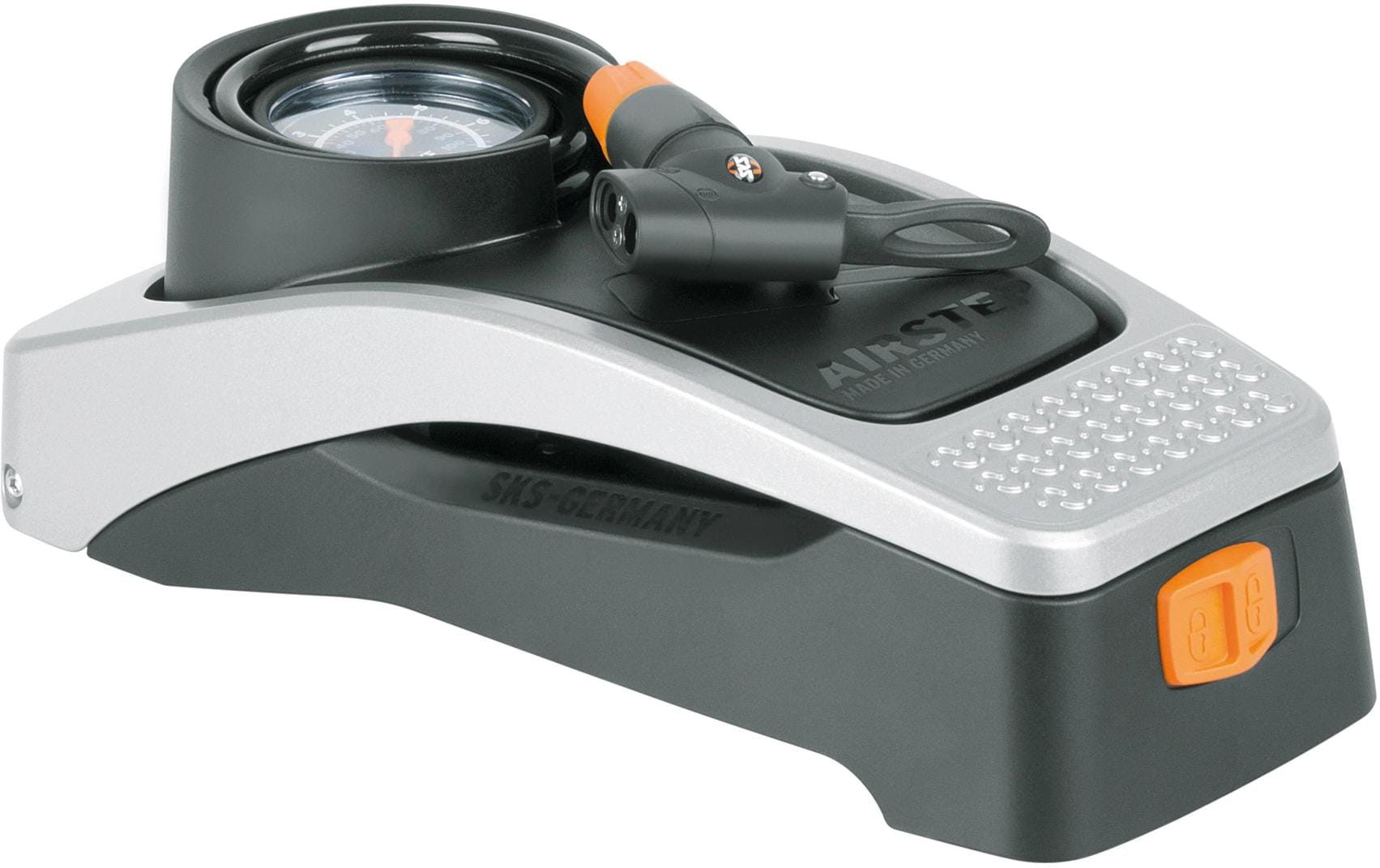 SKS Fusstretpumpe Airstep Alu/Kunststoff Multi Valve mit Manometer