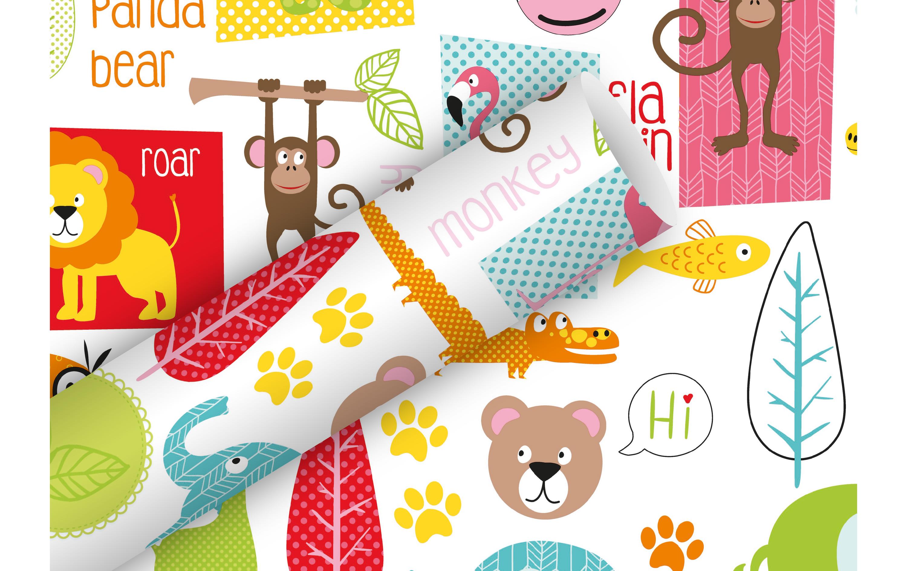 B+C Geschenkpapier 2  m x 70 cm Little Zoo, 80 gm2