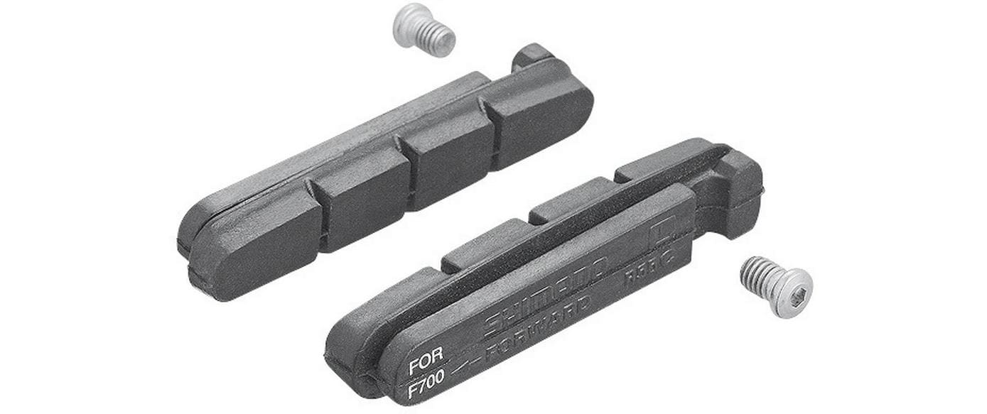Shimano Bremsgummi R55C4 mit Befestigungsschrauben Paar Blister