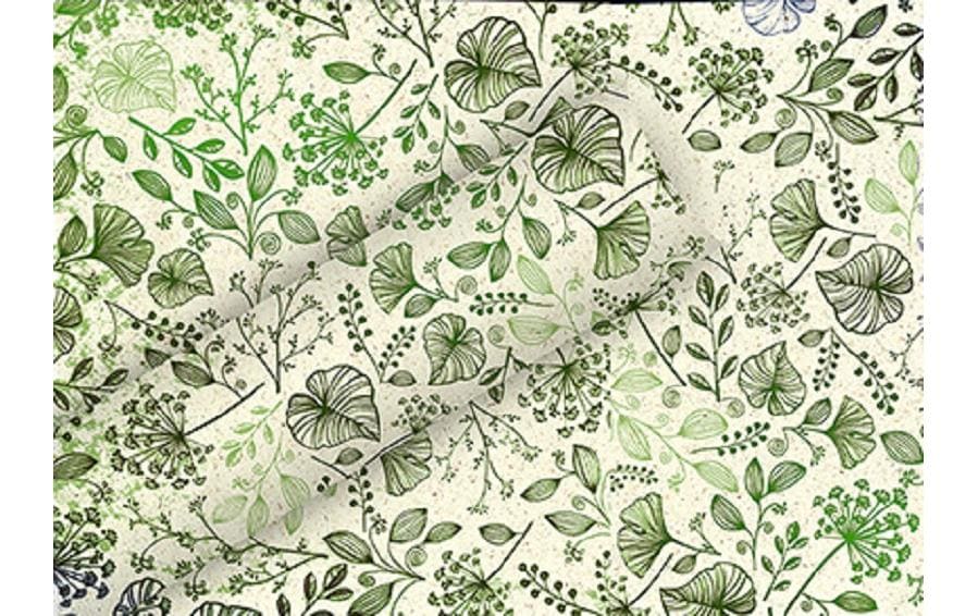B+C Geschenkpapier 1.5 m x 70 cm By Nature Gras Botanic Mix, 80 gm2