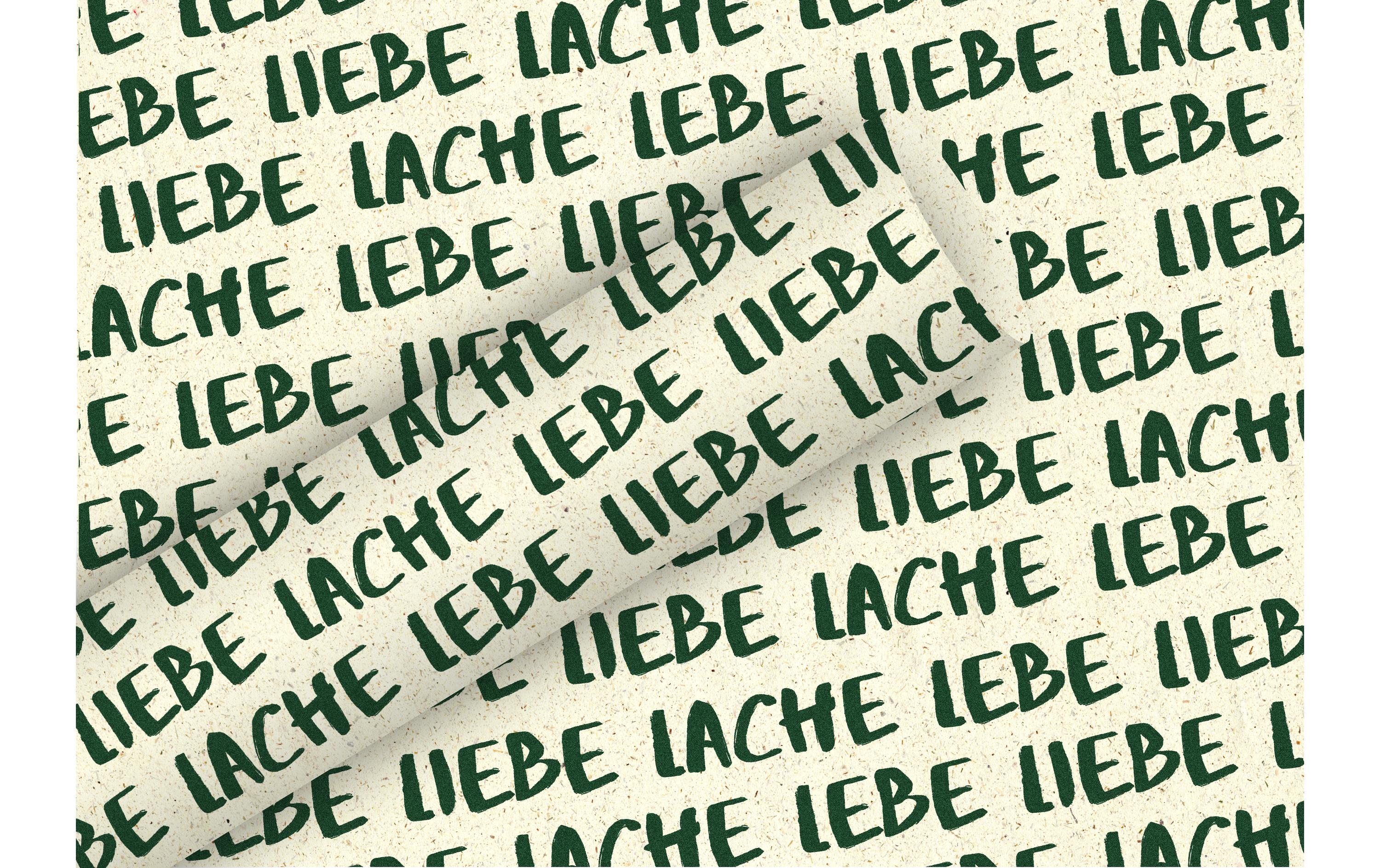 B+C Geschenkpapier 1.5 m x 70 cm By Nature Gras Lebe,Liebe grün, 80 gm2