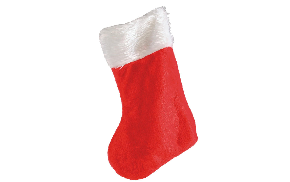 Dekomat Weihnachtssocke, Rot-Weiss Plüsch, 40 cm
