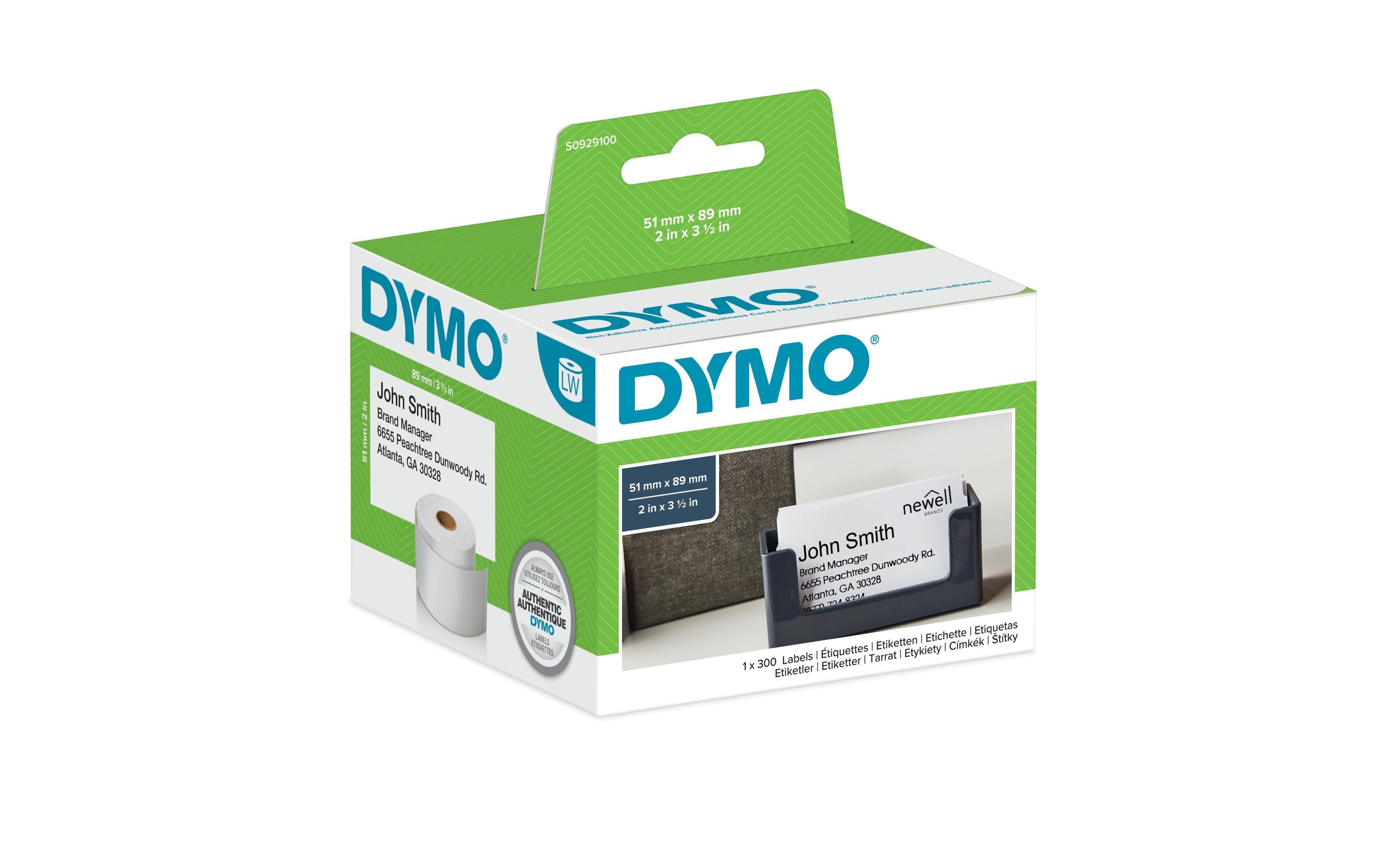 Dymo Termin-/ Namensschildkarten 51 x 89mm, nicht klebend, weiss, 300 Stück
