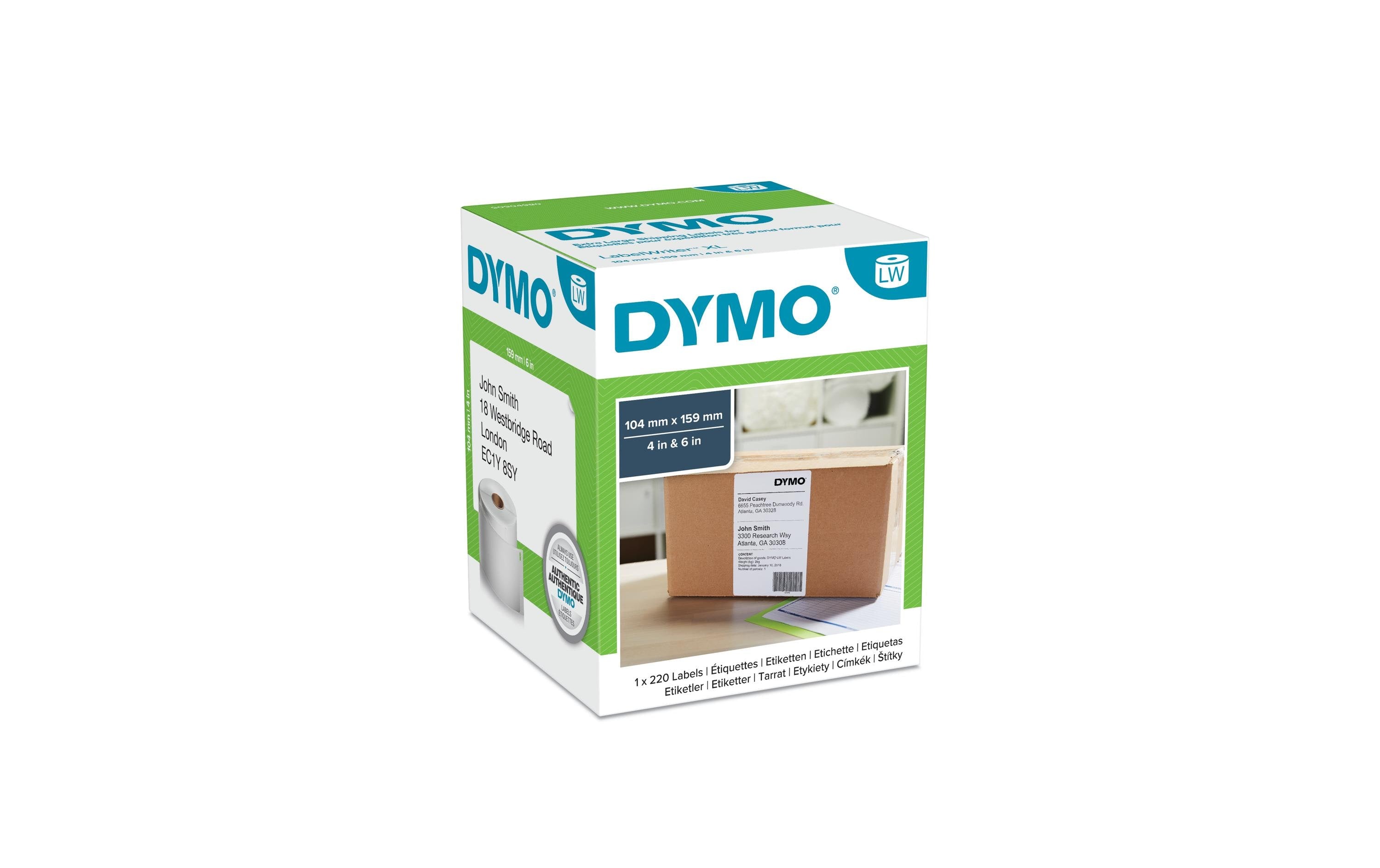 Dymo Versand-Etiketten extragross für Labelwriter 4XL, 104 x 159 mm