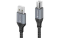 Sonero USB-A - USB-B Kabel, 2.0m Nylon Mantel, USB 2.0, 480Mbps