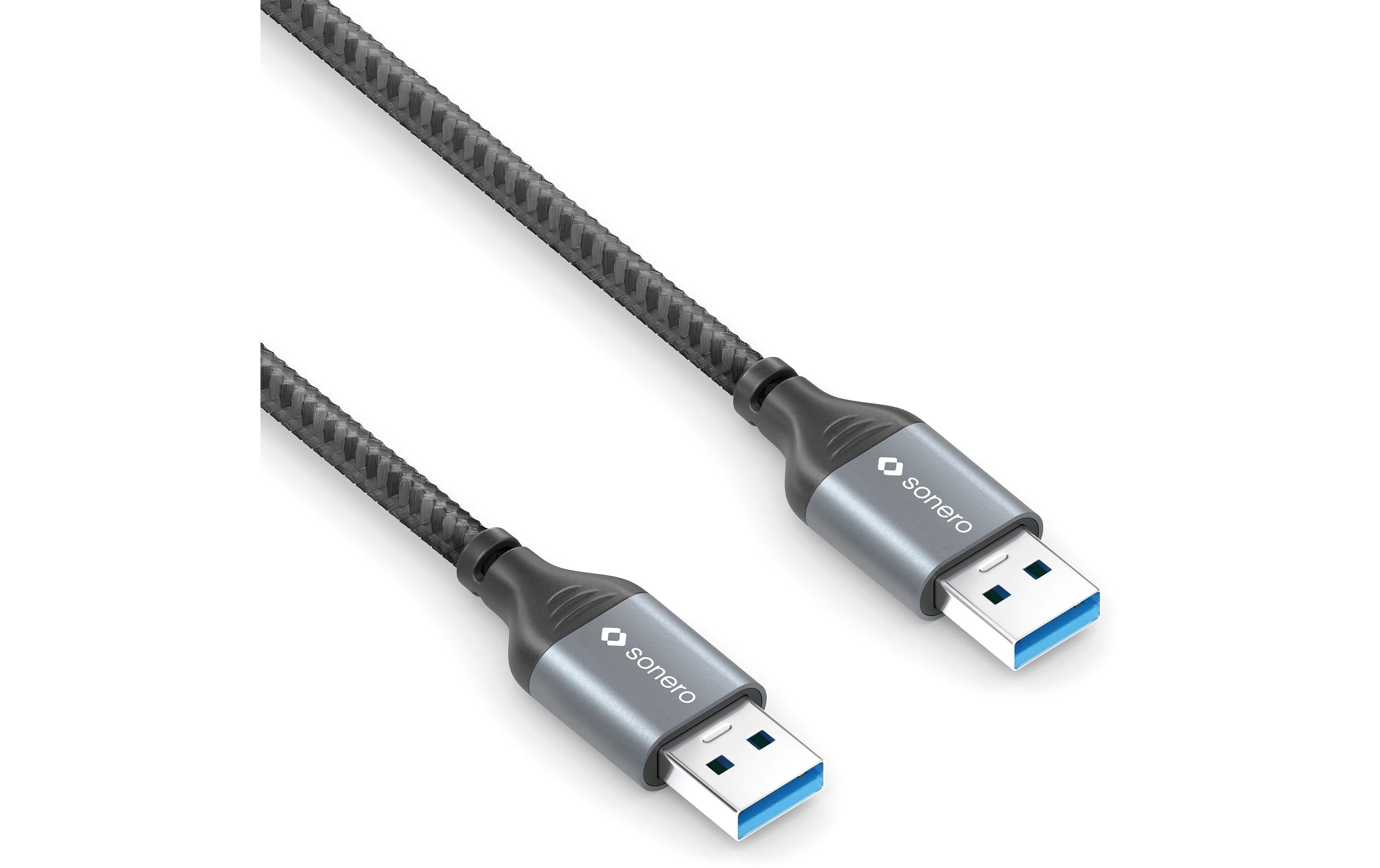 Sonero USB-A - USB-A Kabel, 1.0m Nylon Mantel, USB 3.0, 5Gbps