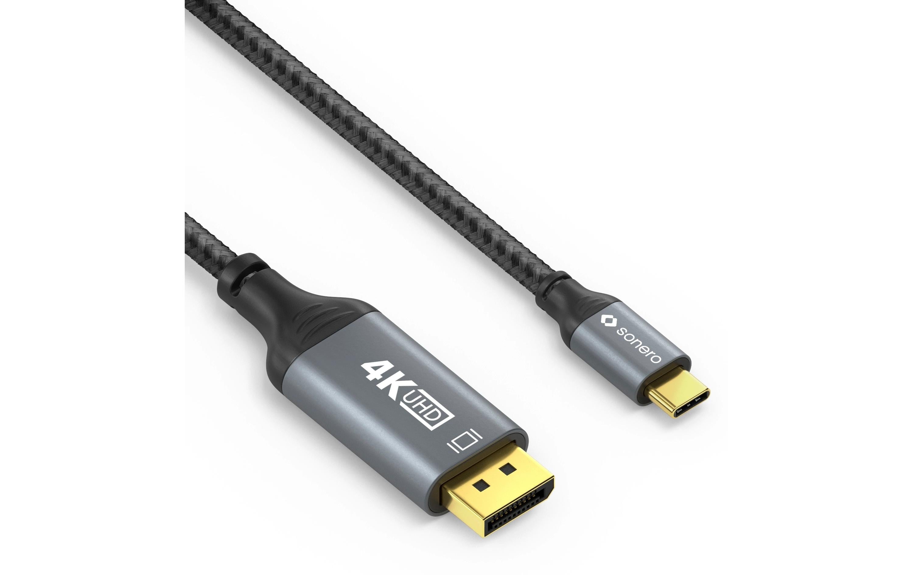 Sonero USB-C - Displayport Kabel, 2.0m Nylon Mantel, 4K/60Hz