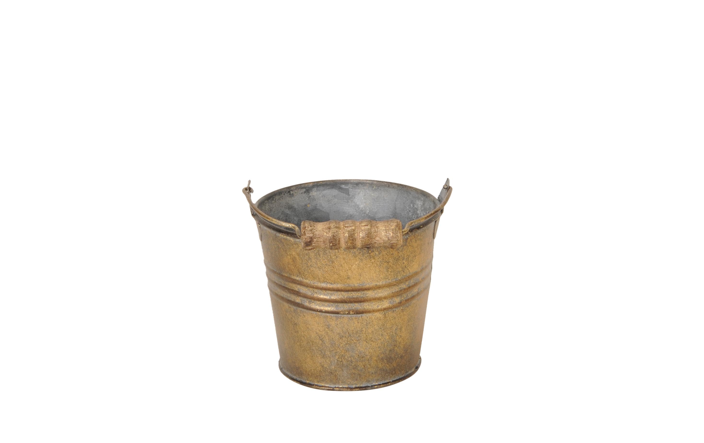 COCON Eimer, gold antik, Eisen, Shabby Chic 10x9cm