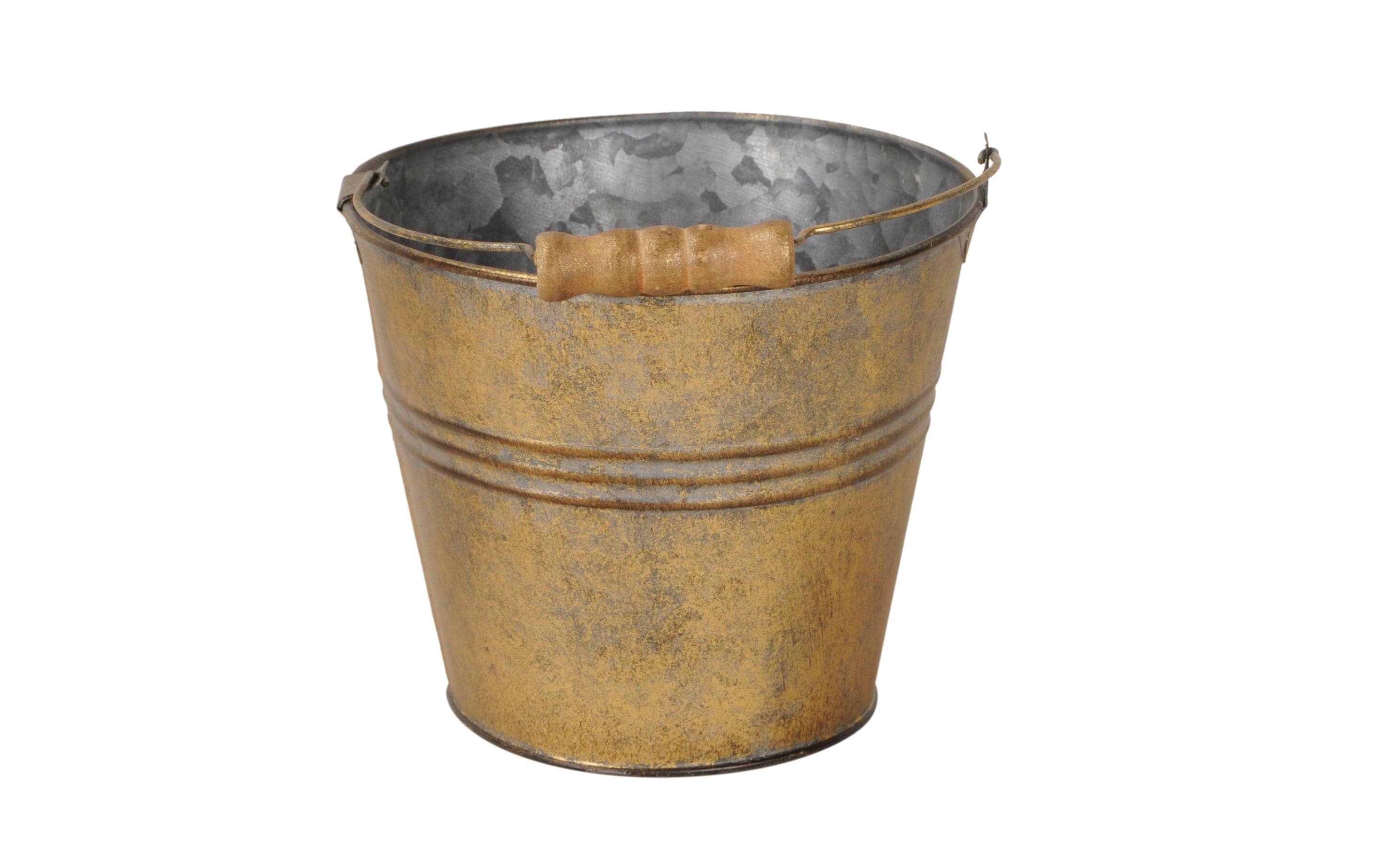COCON Eimer, gold antik, Eisen, Shabby Chic 14x12cm
