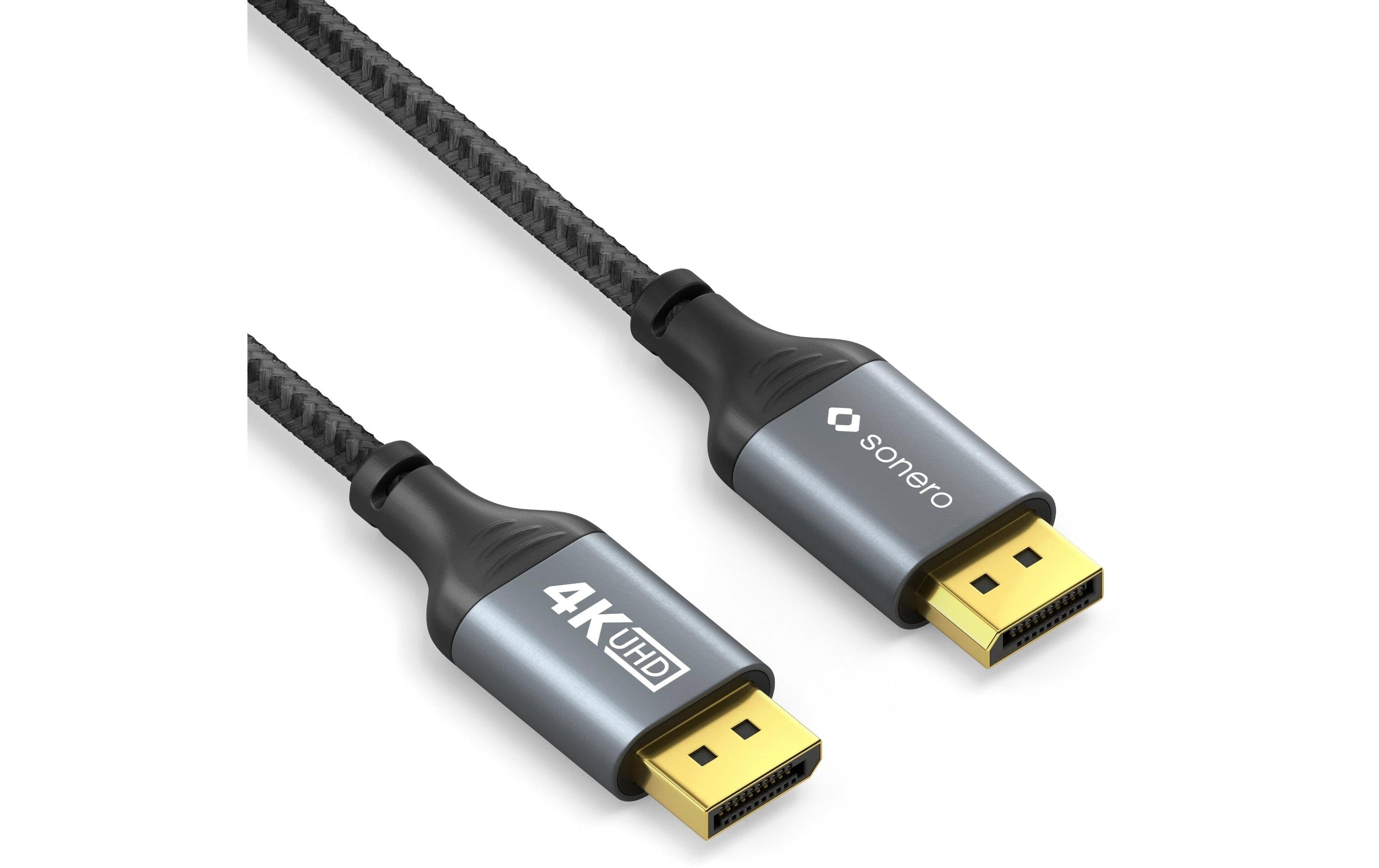 Sonero 4K Displayport 1.2 Kabel, 3.0m Nylon Mantel, 4K/60Hz