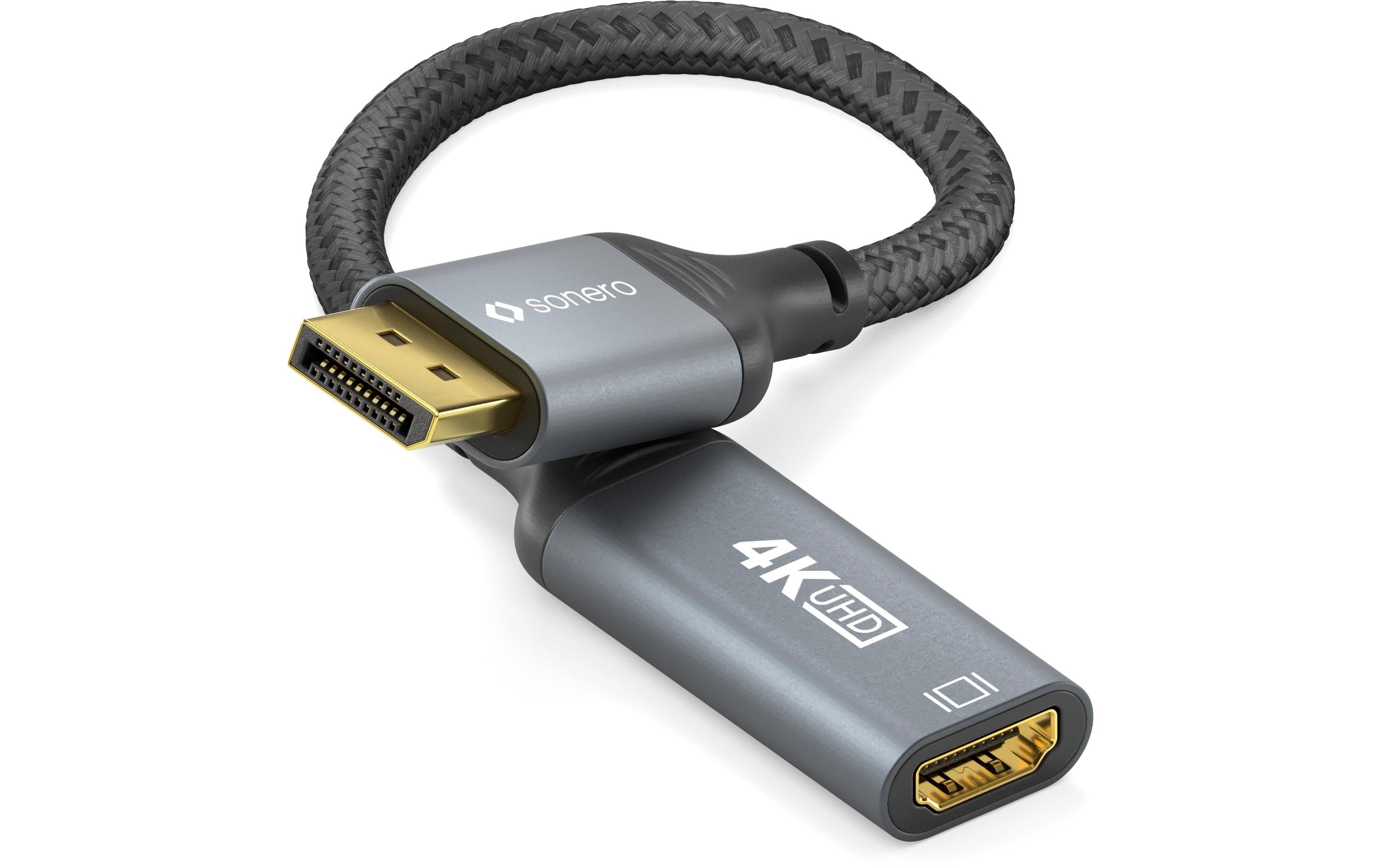 Sonero Displayport - HDMI Adapter Nylon Mantel, 4K/60Hz
