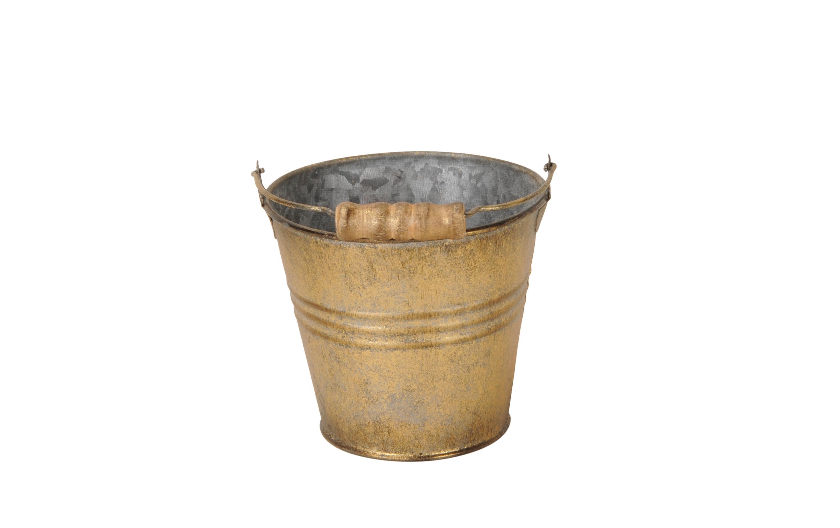 COCON Eimer, gold antik, Eisen, Shabby Chic 12x10cm