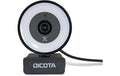 Dicota Webcam mit Ringlicht 5MP 3-stufige Ringlicht-Beleuchtung