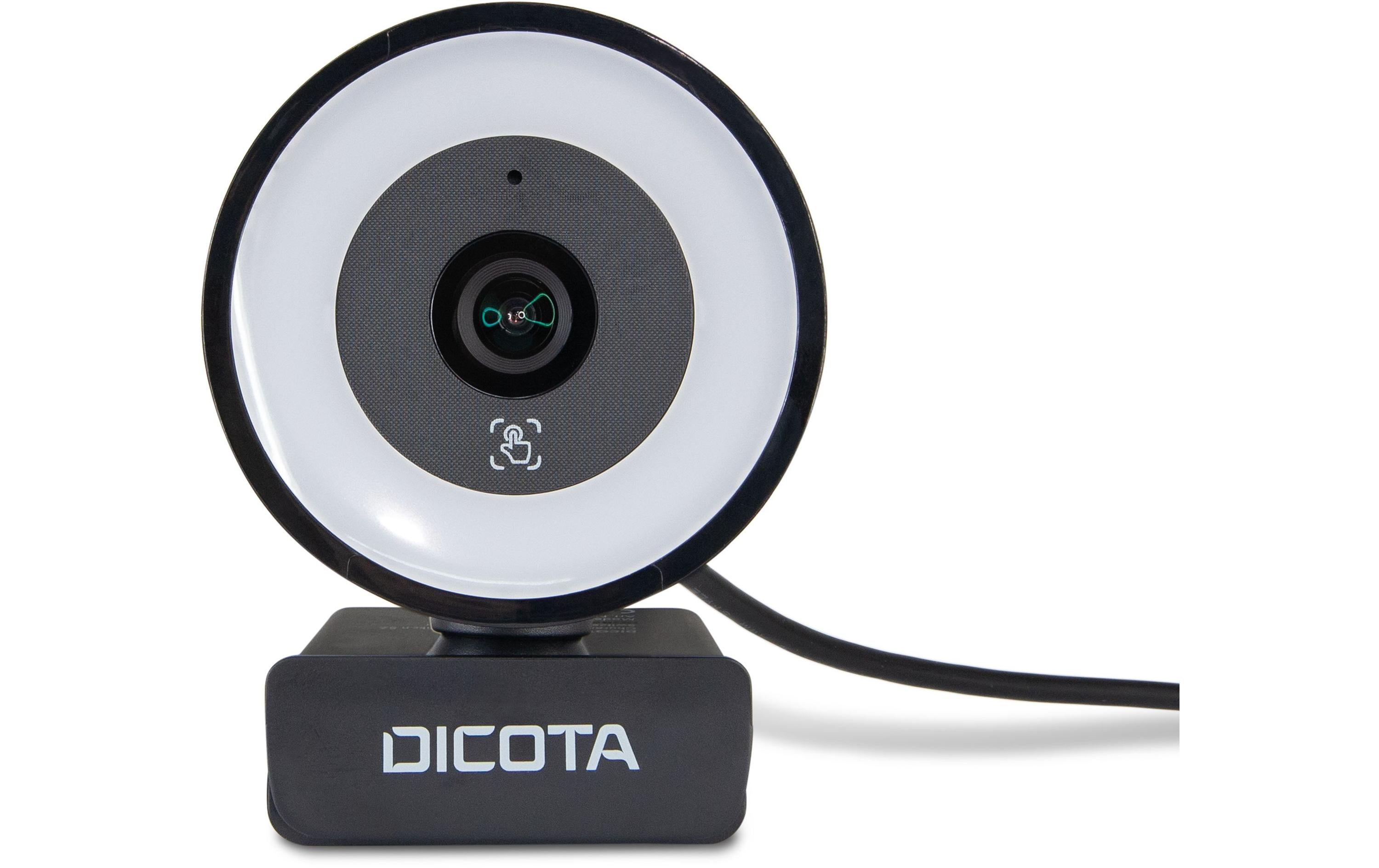 Dicota Webcam mit Ringlicht 5MP 3-stufige Ringlicht-Beleuchtung