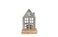 COCON Teelichthalter Haus, silber 10x7.5x16cm, Aluminium
