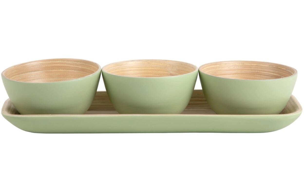 present time Snack Set Puro Bambus, 36x12x3 cm, Grün
