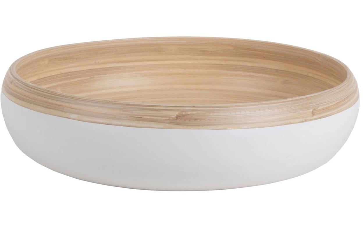 present time Salatschüssel Puro Sphere Bambus, 30cmx8cm, Weiss