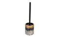 Wenko WC-Garnitur Lacona Beton, Schwarz/Gold/Grau