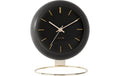 KARLSSON Tischuhr Globe 21x25x14cm, exkl. 1xAA, Black