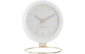 KARLSSON Tischuhr Globe 21x25x14cm, exkl. 1xAA, White
