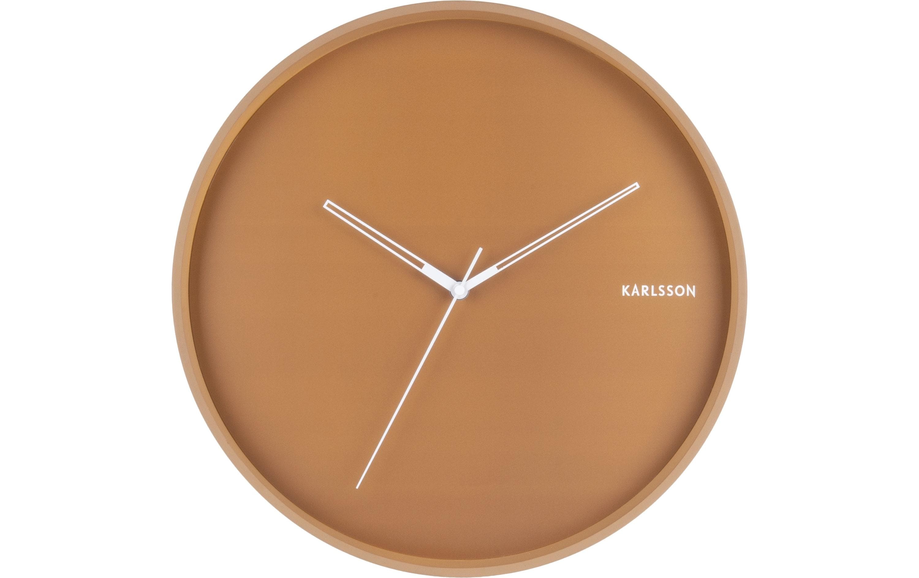 KARLSSON Wanduhr Hue 40x4.5cm, exkl. 1AA, Caramel brown