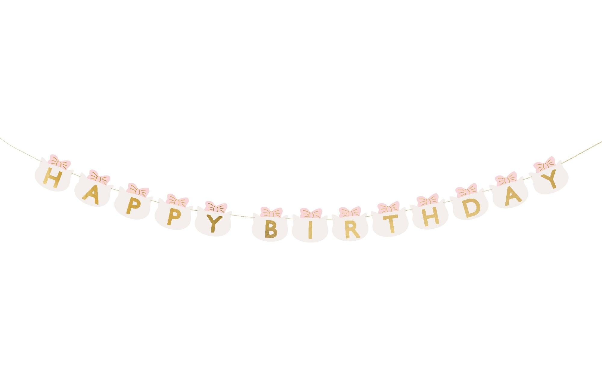 Partydeco Girlande Katze rosa, H: 12 cm, L: 2.8 m