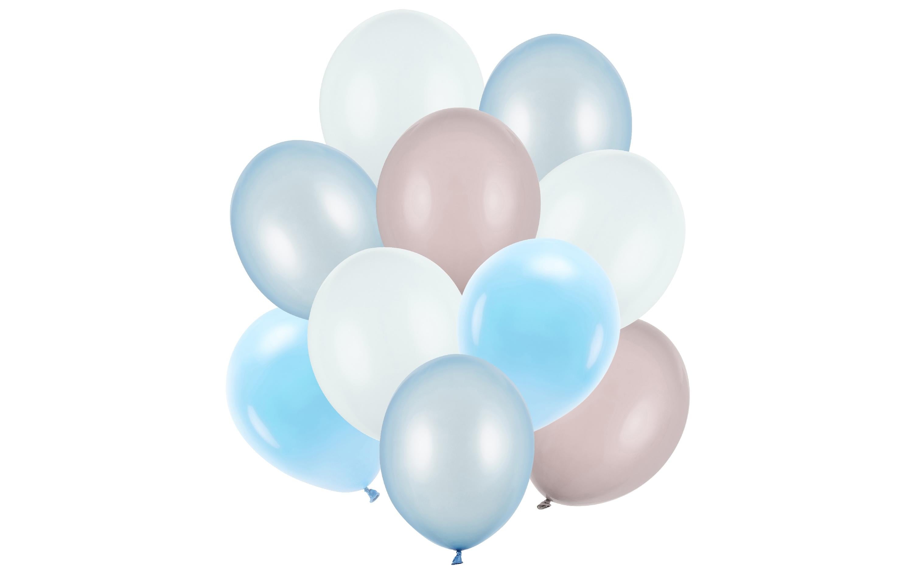 Partydeco Ballon Set blautöne blau/weiss, 30 cm, 10 Stück