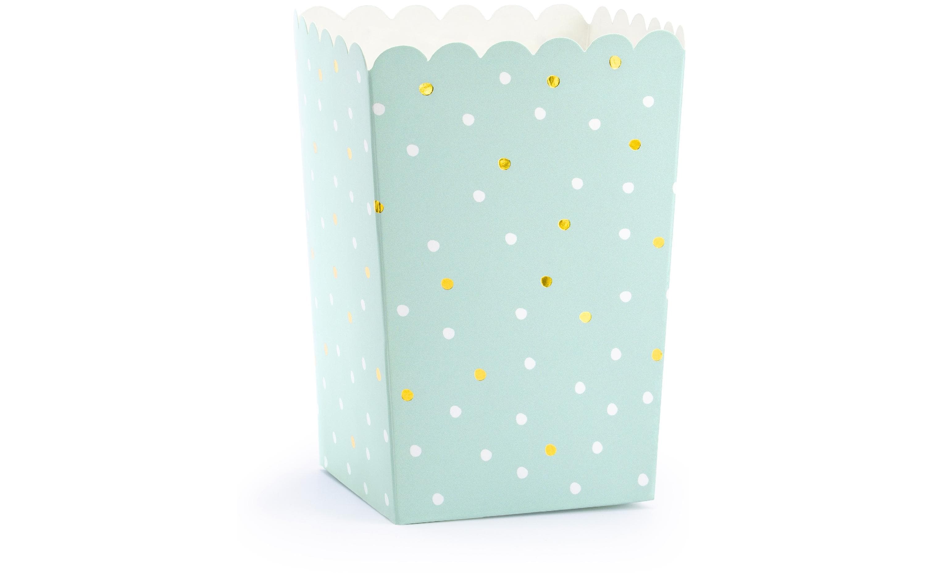 Partydeco Snackboxen Popcorn blau 7 x 7 x 12.5 cm, 6 Stk