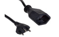 F.power Verlängerungskabel T13-T12 0.5m sw 230V, H05VV-F 3G1.00, schwarz (5/50)