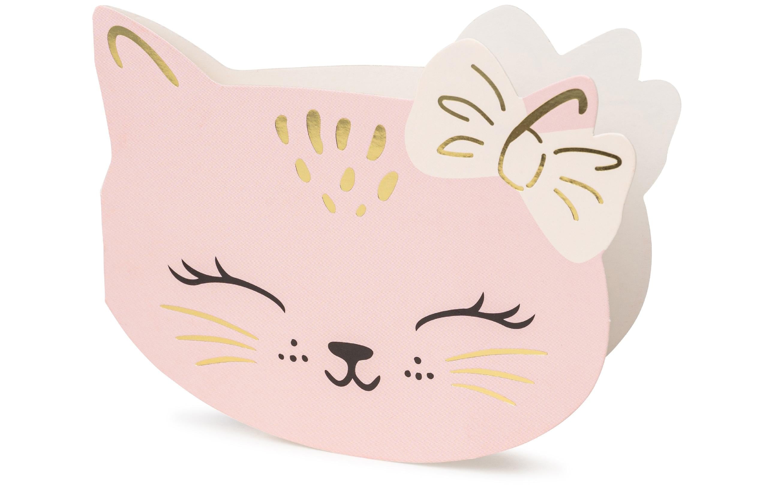 Partydeco Einladungen Katze 10 x 13 cm, 6 Stk