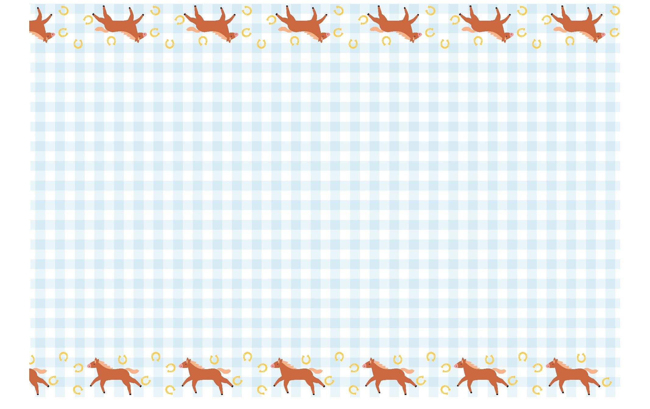Partydeco Tischdecke Pferd blau, D 180 x 120 cm, Papier