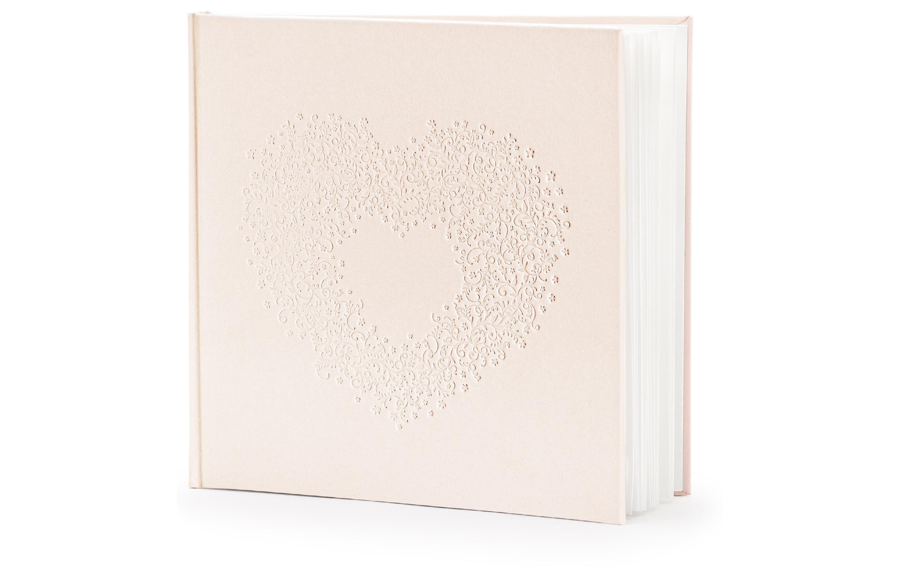 Partydeco Gästebuch Herz rosa, 20.5 x 20.5 cm, 22 Seiten