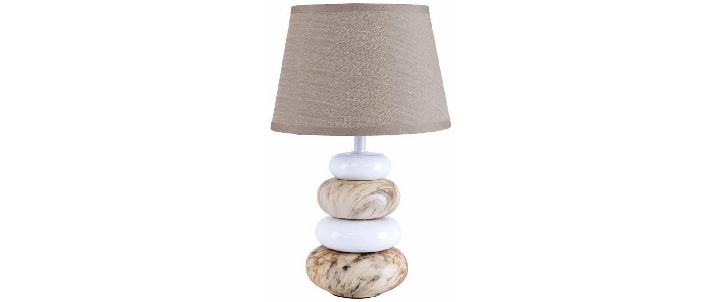 Näve Stoney Tischleuchte weiss/braun E14, 40W, IP20