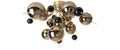 Näve Explosion Deckenleuchte schwarz/gold G9, IP20, Gold