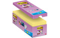 3M Post-it Super Sticky Notes gelb 16 Blöcke à 90 Blatt , 76 x 76 mm
